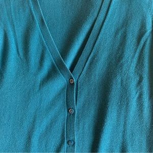 Banana Republic Factory, “V” Neck Cardigan Sweater, TEAL, Size Small ~Work Wear